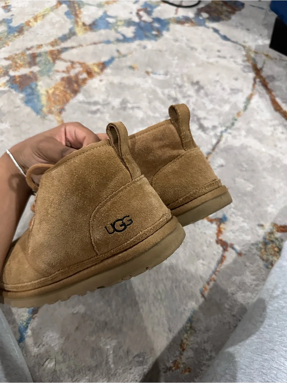 UGG Men's Brown Suede Shearling-Lined Chukka Boots